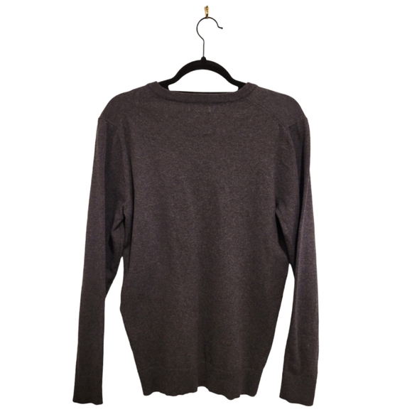 NEW Alfani Men's Gray Lightweight Cotton V Neck Pullover Sweater Lightweight Sm - Picture 2 of 5